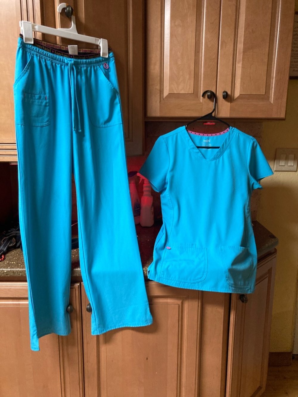 HeartSoul Women's Scrub Set in Bright Teal Blue